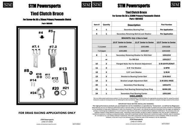 STM Powersports Pneumatic Clutch Brace | Can-Am X3
